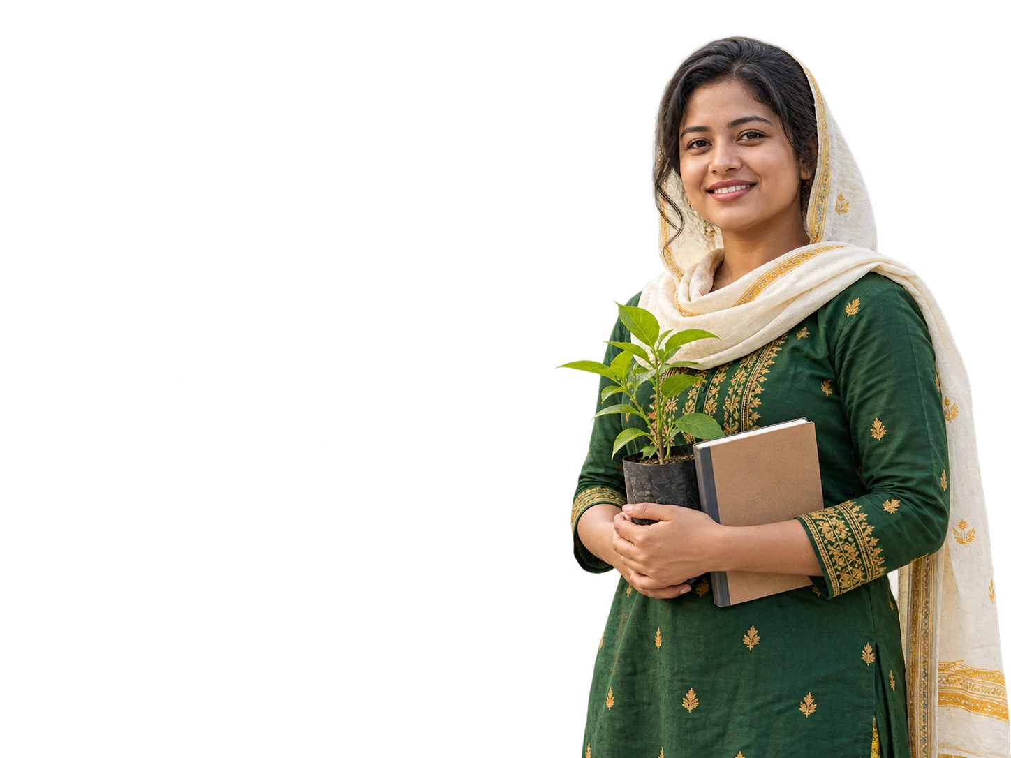 Conceptual portrait of a Bangladeshi community volunteer; AI generated